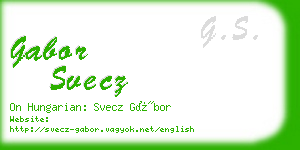 gabor svecz business card